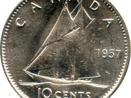 1957 Canada 10-cents Choice Brilliant Uncirculated (MS-64) Online