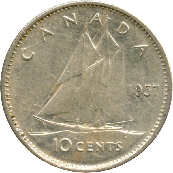 1957 Canada 10-cents EF-AU (EF-45) on Sale