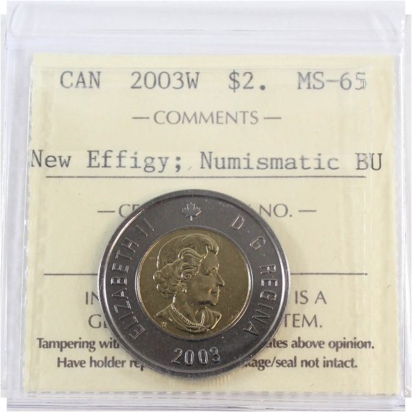 2003W Canada Two Dollar ICCS Certified MS-65 New Effigy, NBU Cheap