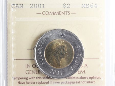 2001 Canada Two Dollar ICCS Certified MS-64 Supply