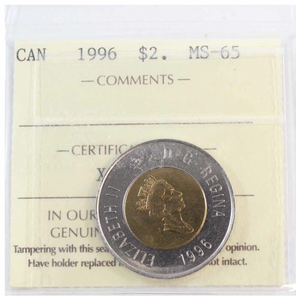 1996 Canada Two Dollar ICCS Certified MS-65 Discount