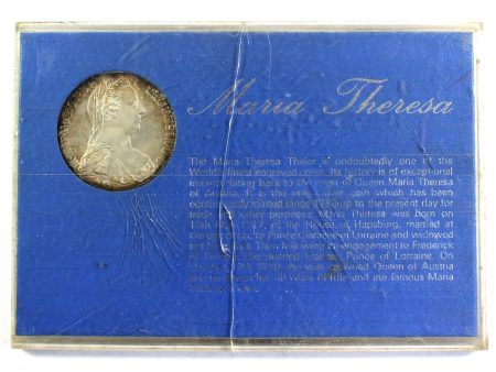 Vintage Austria 1780 Maria Theresa Thaler Restrike in Clear Case (Case Cracked) For Sale