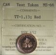 (2004) Canada 1-cent Test Token TT-1.13 ICCS Certified MS-66 Red For Cheap