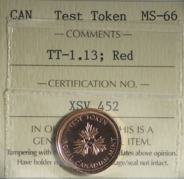 (2004) Canada 1-cent Test Token TT-1.13 ICCS Certified MS-66 Red For Cheap