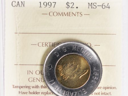 1997 Canada Two Dollar ICCS Certified MS-64 Hot on Sale