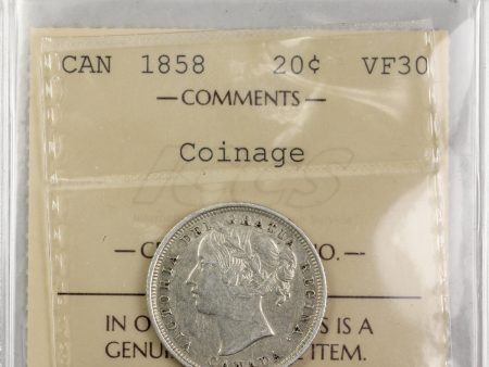 1858 Coinage Canada 20-cents ICCS Certified VF-30 Online