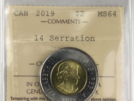 2019 14 Serration Polar Bear Canada Two Dollar ICCS Certified MS-64 Sale