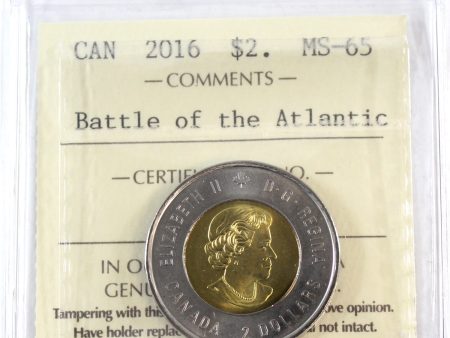 2016 Battle of the Atlantic Canada Two Dollar ICCS Certified MS-65 For Cheap