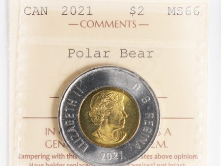 2021 Polar Bear Canada Two Dollar ICCS Certified MS-66 Fashion