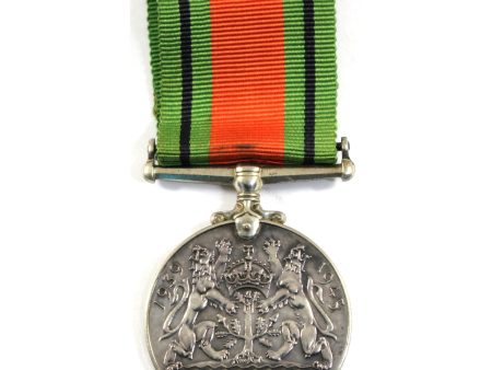 WWII Canada Defence Medal 1939-1945 with Ribbon, Silver (May be toned) Online