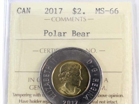 2017 Polar Bear Canada Two Dollar ICCS Certified MS-66 Online Hot Sale