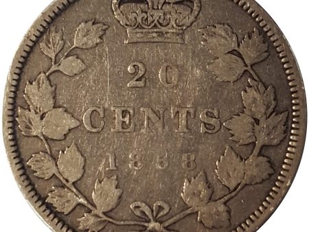 1858 Coinage Canada 20-cents VG-F (VG-10) $ Supply