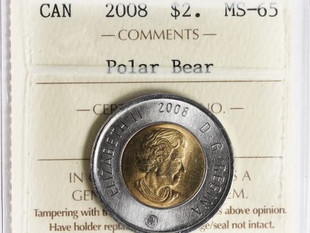 2008 Polar Bear Canada Two Dollar ICCS Certified MS-65 For Sale