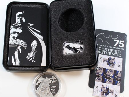 2014 Niue $5 75 Years of Batman 2oz Fine Silver (No Tax) Capsule Scuffed Cheap