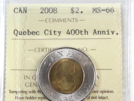 2008 Quebec City Canada Two Dollar ICCS Certified MS-66 Online now