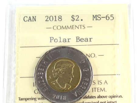 2018 Canada Two Dollar ICCS Certified MS-65 Polar Bear Discount