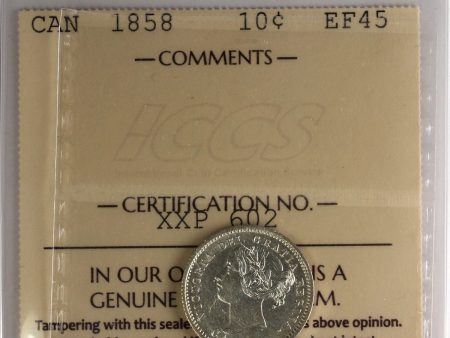 1858 Canada 10-cents ICCS Certified EF-45 Online Hot Sale