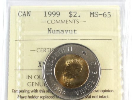 1999 Nunavut Canada Two Dollar ICCS Certified MS-65 Fashion