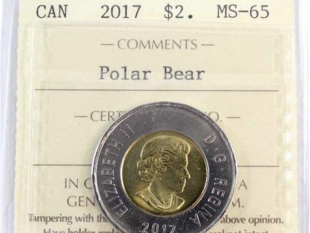 2017 Polar Bear Canada Two Dollar ICCS Certified MS-65 Online Sale