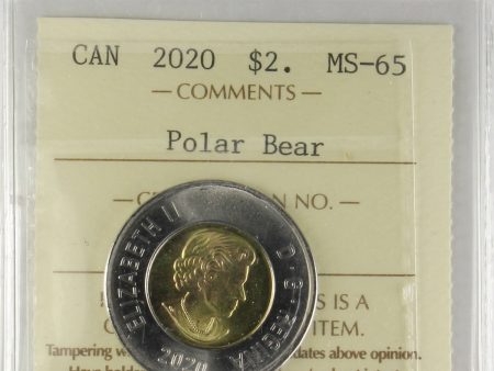 2020 Polar Bear Canada Two Dollars ICCS Certified MS-65 on Sale