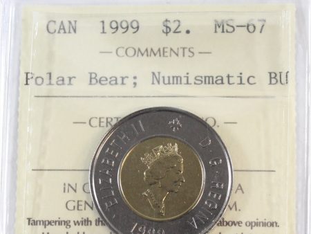 1999 Polar Bear Canada Two Dollar ICCS Certified MS-67 Numismatic BU Online now