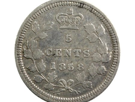 1858 Large Date Canada 5-cents F-VF (F-15) $ Online Hot Sale