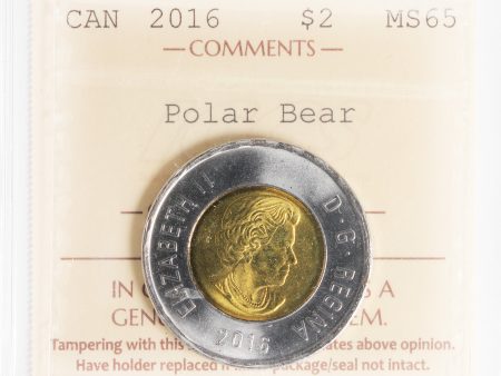 2016 Polar Bear Canada Two Dollar ICCS Certified MS-65 Discount