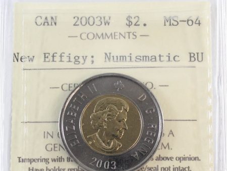 2003W Canada Two Dollar ICCS Certified MS-64 New Effigy, NBU Online Sale