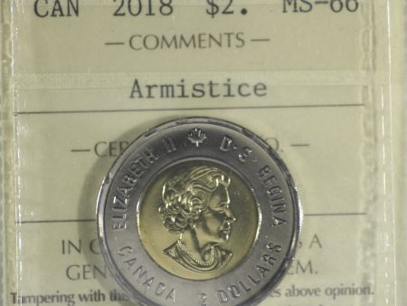 2018 Armistice Canada Two Dollar ICCS Certified MS-66 Online Hot Sale