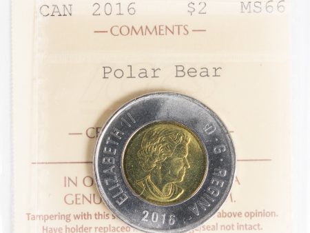 2016 Polar Bear Canada Two Dollar ICCS Certified MS-66 on Sale