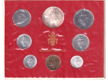 Vatican City 1975 8-coin Mint Set in Holder (Toned) Online