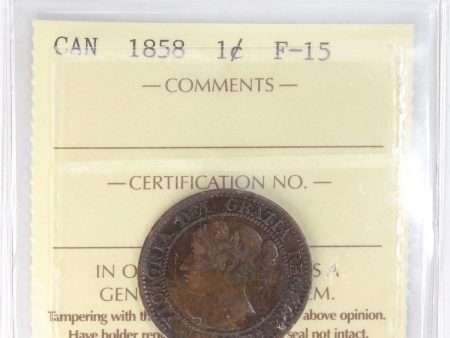 1858 Canada 1-cent ICCS Certified F-15 (XUV 718) For Cheap