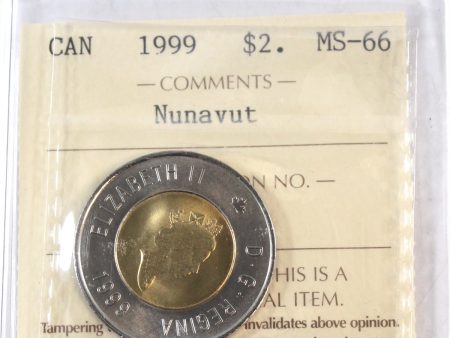 1999 Nunavut Canada Two Dollar ICCS Certified MS-66 Hot on Sale