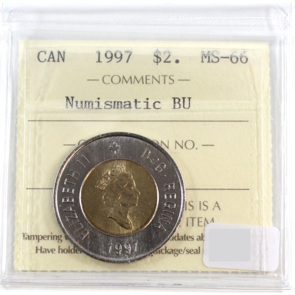 1997 Canada Two Dollar ICCS Certified MS-66 NBU Supply