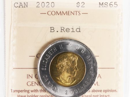 2020 Uncoloured Bill Reid Canada Two Dollar ICCS Certified MS-65 Online Hot Sale