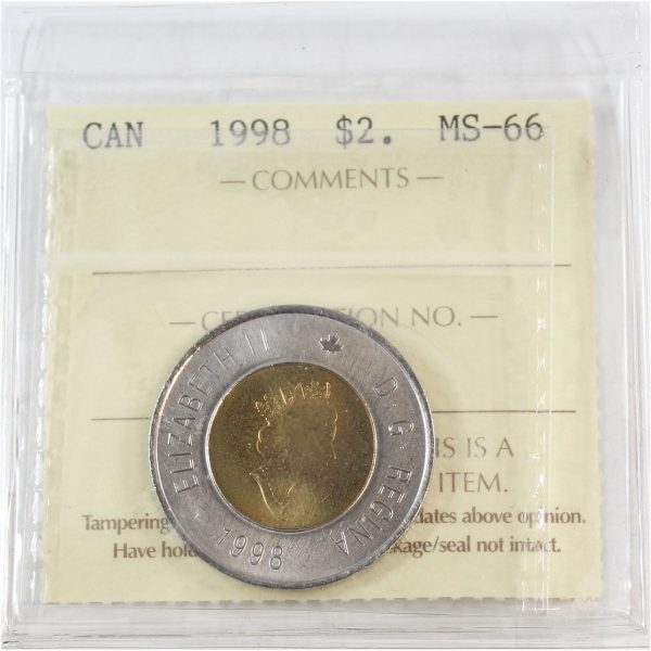 1998 Canada Two Dollar ICCS Certified MS-66 Online Sale