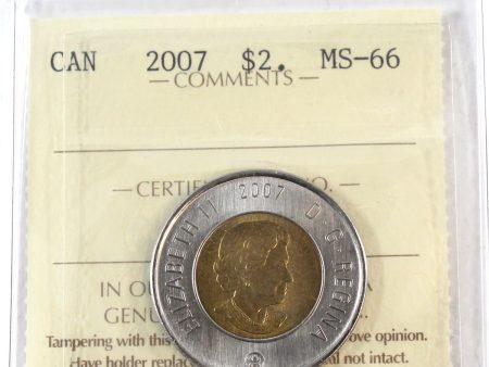 2007 Canada Two Dollar ICCS Certified MS-66 Hot on Sale