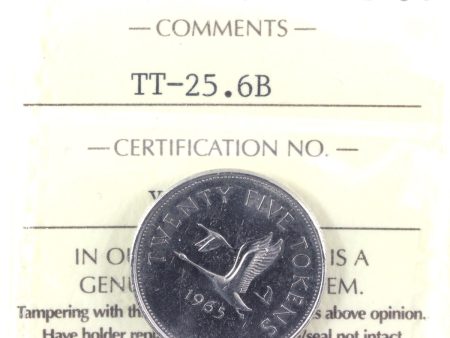 (1965) Canada 25-cents Test Token TT-25.6B ICCS Certified MS-62 (XVP 366) For Sale