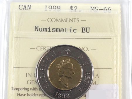 1998 Canada Two Dollar ICCS Certified MS-66 NBU Supply