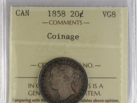 1858 Coinage Canada 20-cents ICCS Certified VG-8 For Discount