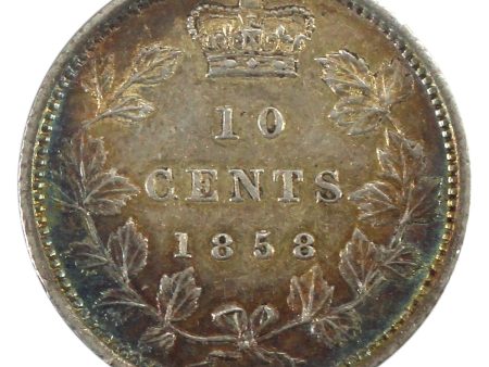 1858 Canada 10-cents EF-AU (EF-45) $ For Sale