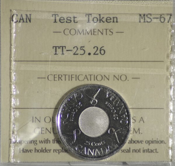 (2006) Canada 25-cents Test Token TT-25.26 ICCS Certified MS-67 For Discount