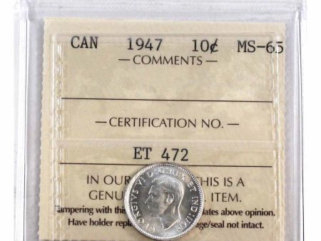 1947 Canada 10-cents ICCS Certified MS-65 (ET 472) Hot on Sale